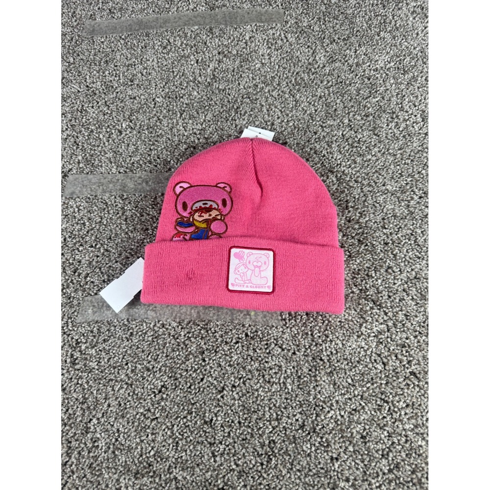Gloomy Bear Pity & Gloomy Pink Knit Beanie Hat Mori Chack Streetwear NWT